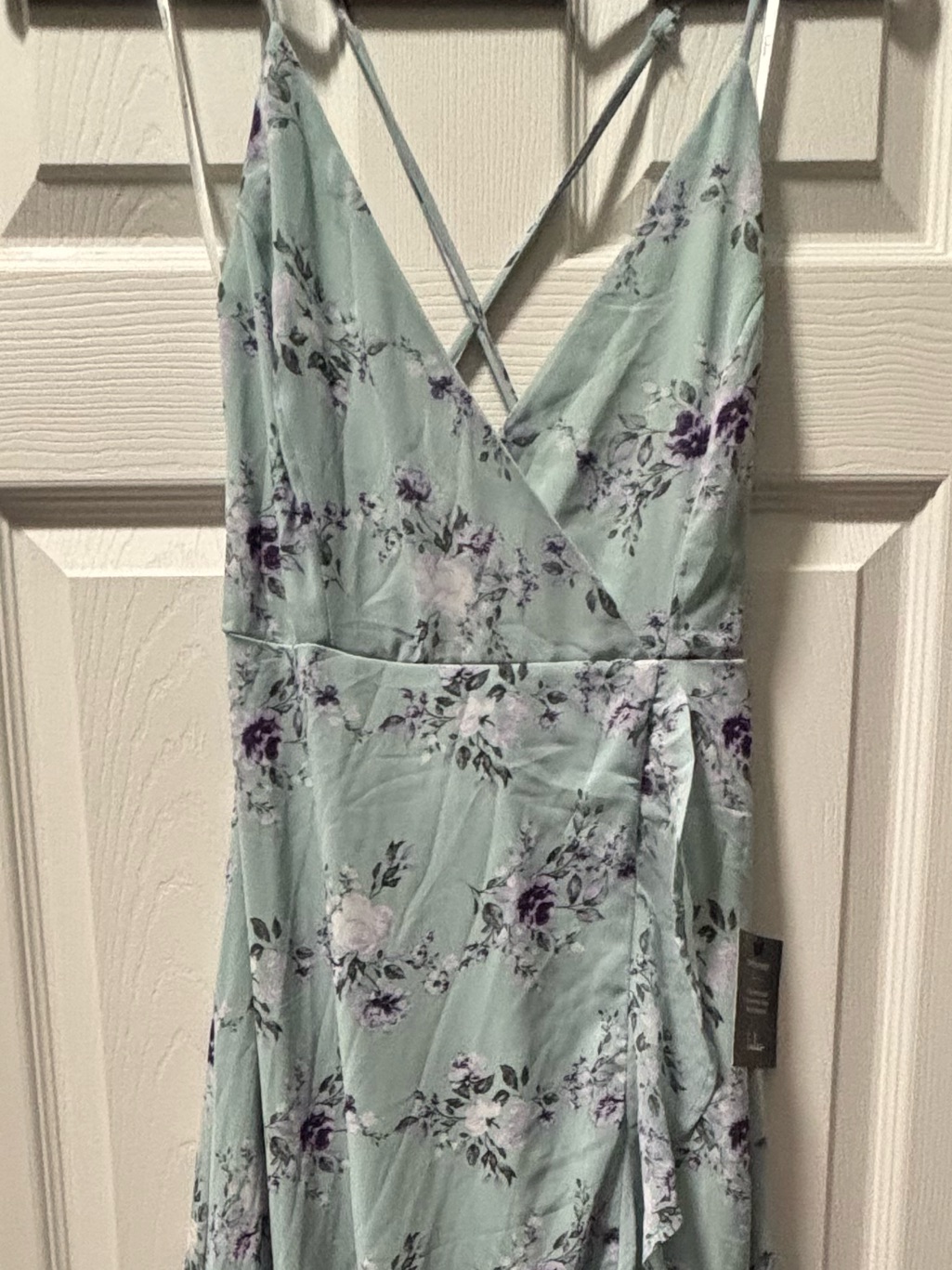 Lulu's Mint Green Floral Wrap Maxi Dress